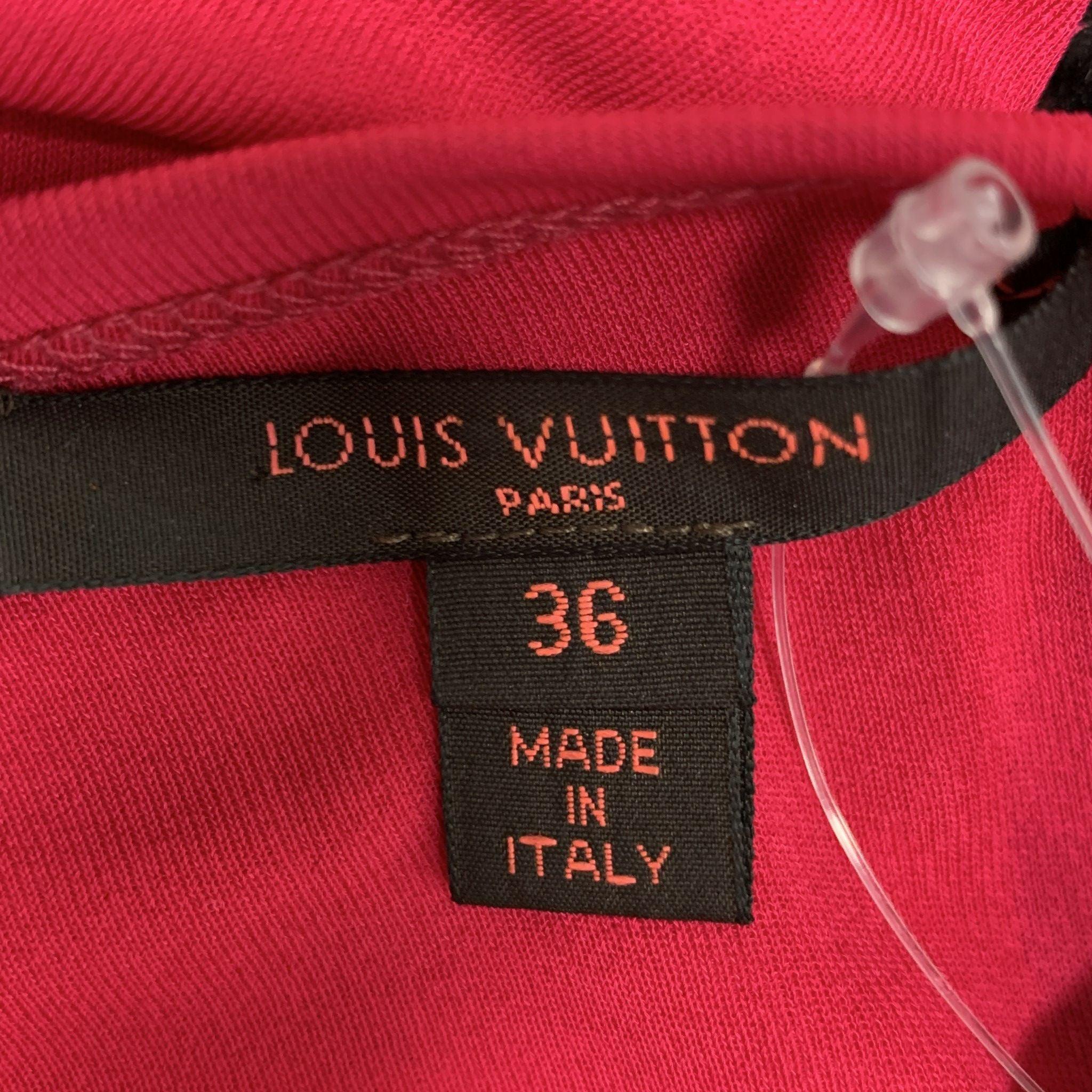 LOUIS VUITTON Taille 4 Robe à manches longues en viscose multicolore rouge Pour femmes en vente