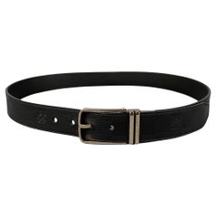 LOUIS VUITTON Size 40 Black Damier Leather Belt