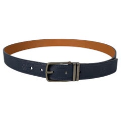 LOUIS VUITTON Size 40 Blue Damier Leather Belt