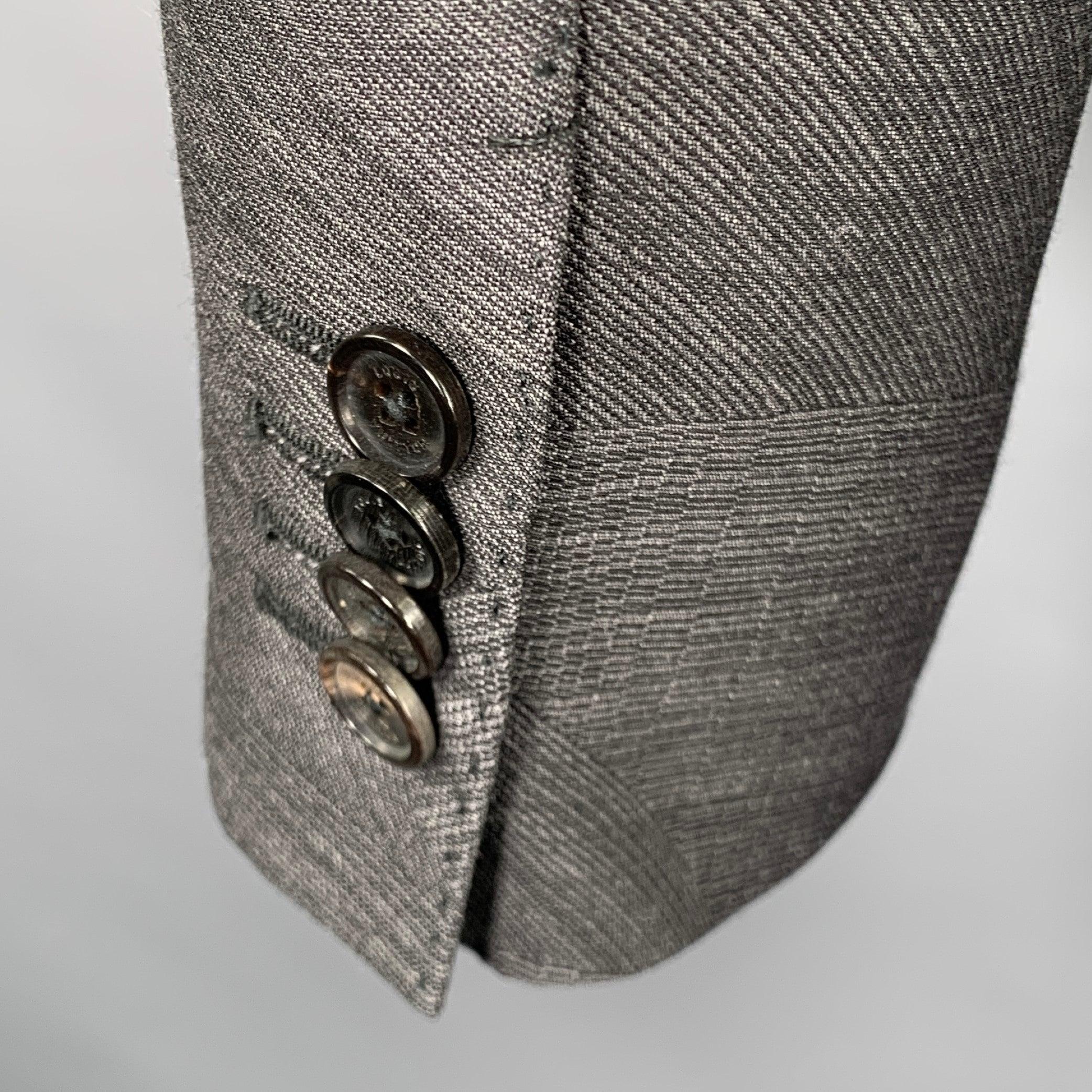 Men's LOUIS VUITTON Size 40 Grey Swirls Wool Silk Sport Coat For Sale
