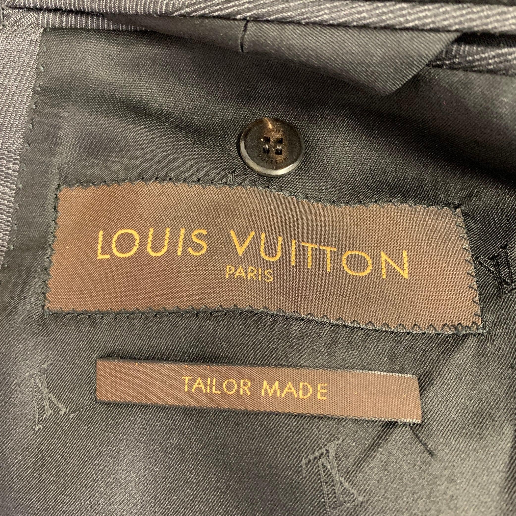 LOUIS VUITTON Size 40 Grey Swirls Wool Silk Sport Coat For Sale 2