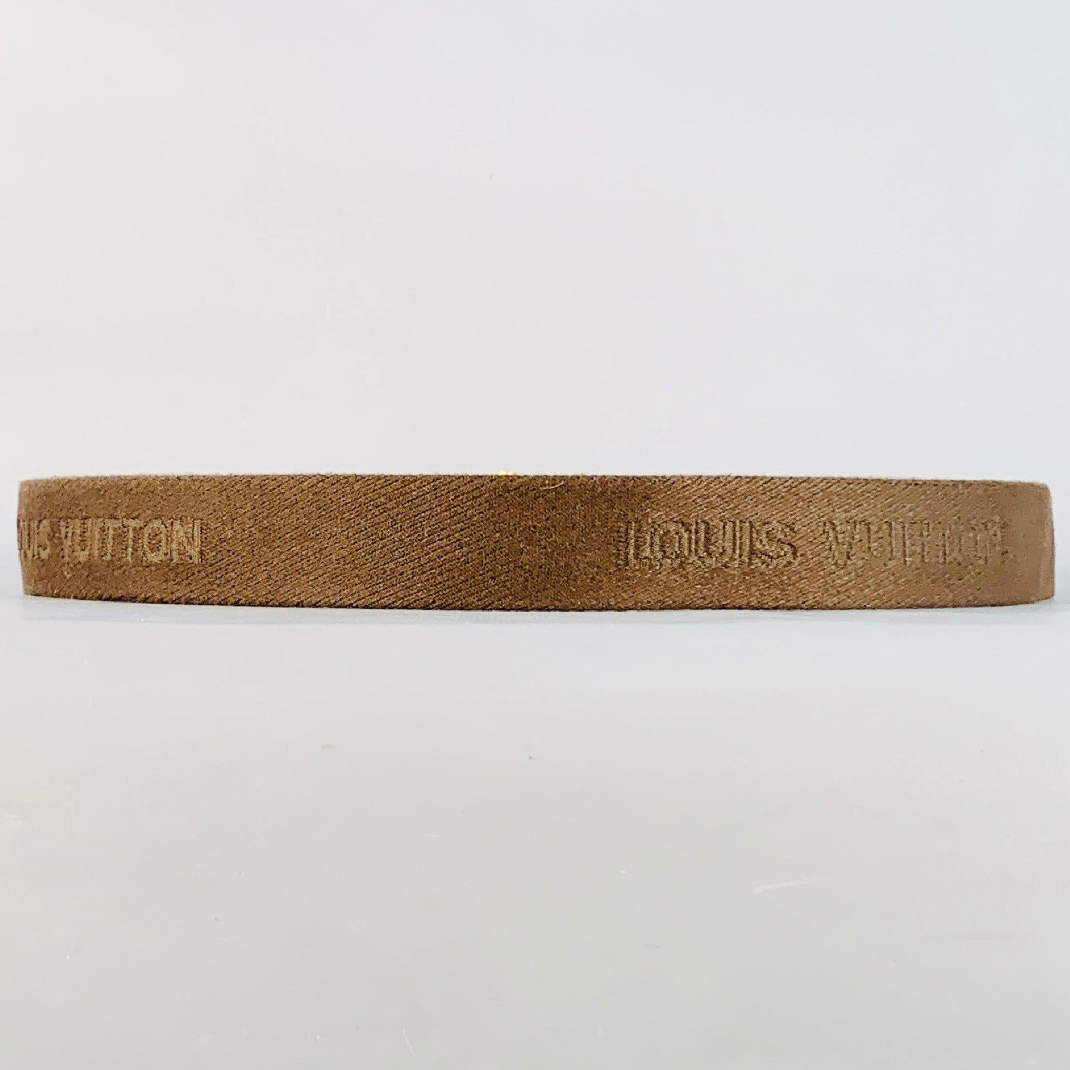 LOUIS VUITTON Size 40 Inventeur Brown Gold Logo Canvas Box Buckle Belt Bon état - En vente à San Francisco, CA
