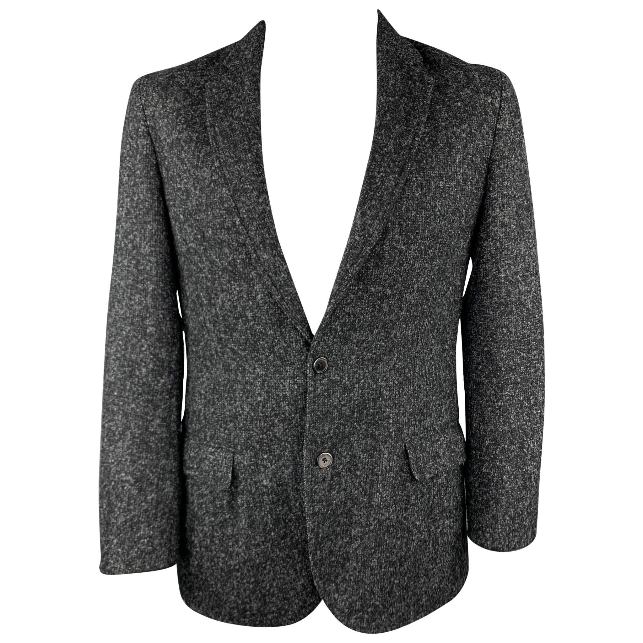 Louis Vuitton Black and White Tweed Jacket With Dramatic Collar - 21st ...