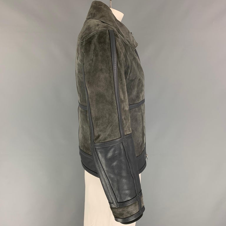 Louis Vuitton Compressed Leather Blouson Grey. Size 46