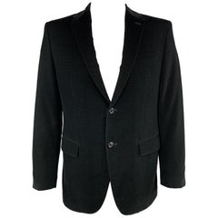 LOUIS VUITTON Size 44 Textured Black Cotton Velvet Notch Lapel Sport Coat  at 1stDibs