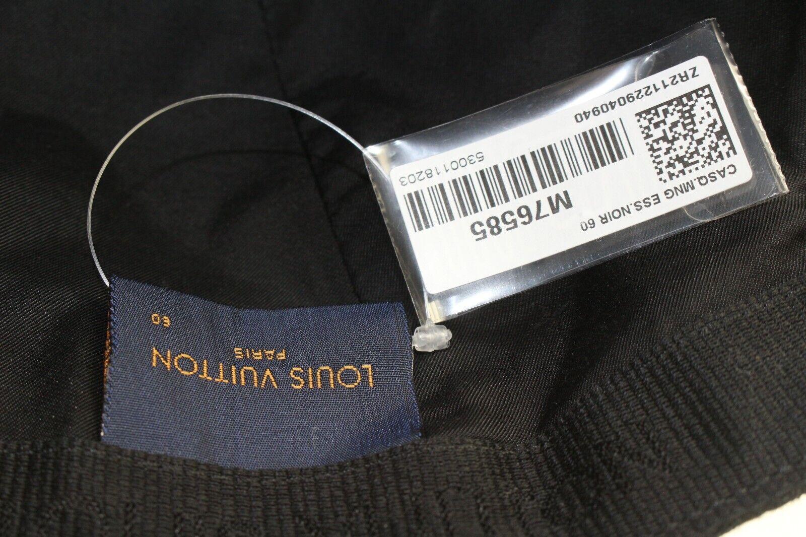 Louis Vuitton Size 58 Black Monogram Essential Cap Baseball Hat 7LK0427 For Sale 6