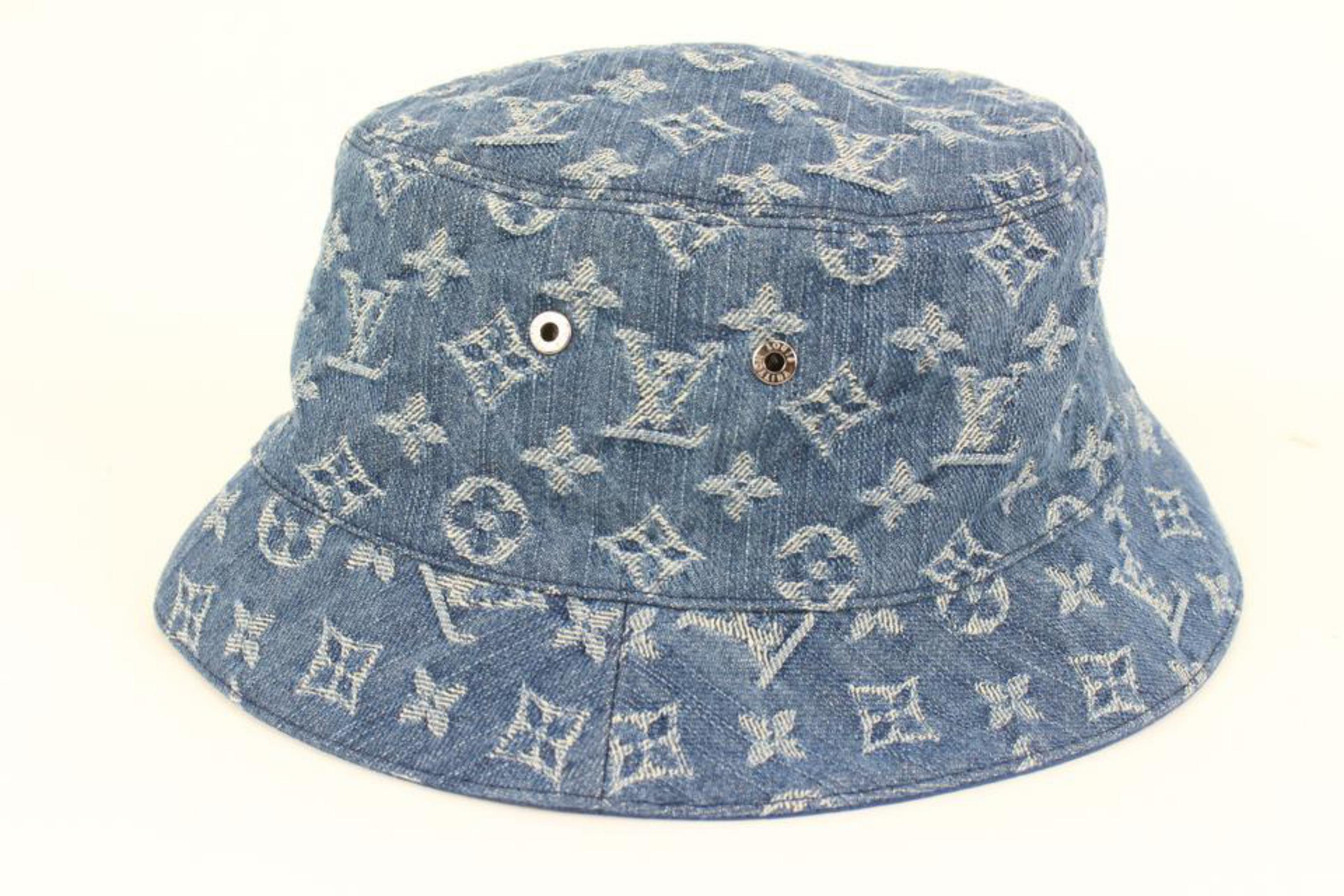 Louis Vuitton Size 58 Monogram Denim Esential Bucket Hat 56LK322S 2