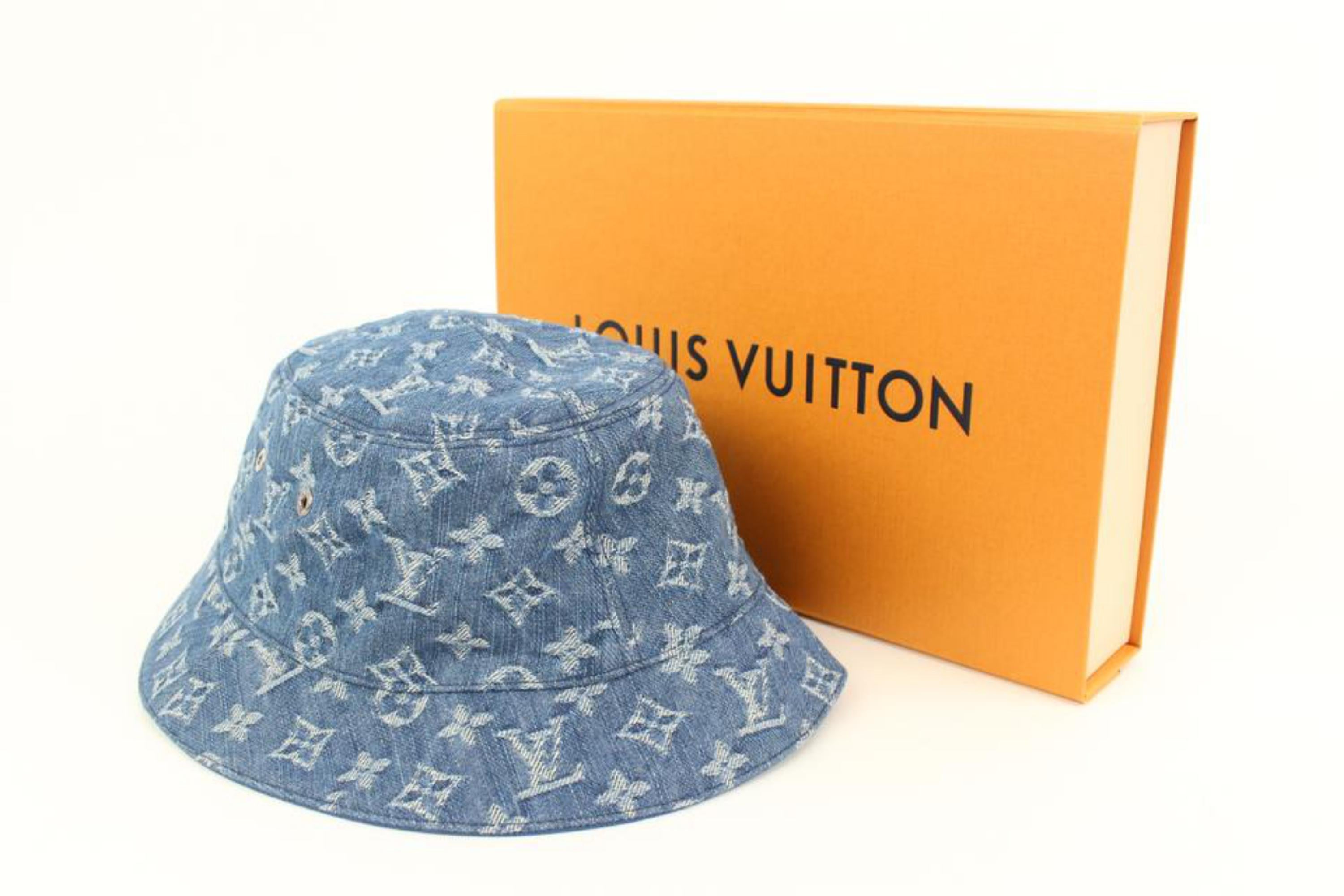 Louis Vuitton Size 58 Monogram Denim Esential Bucket Hat 56LK322S 3
