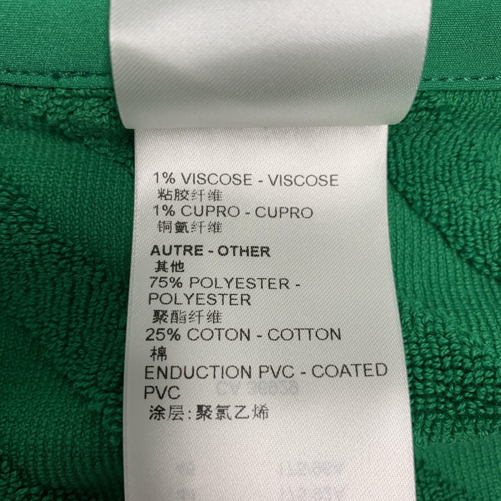 LOUIS VUITTON Size 6 Green Cotton Textured Belted Casual Top For Sale 4