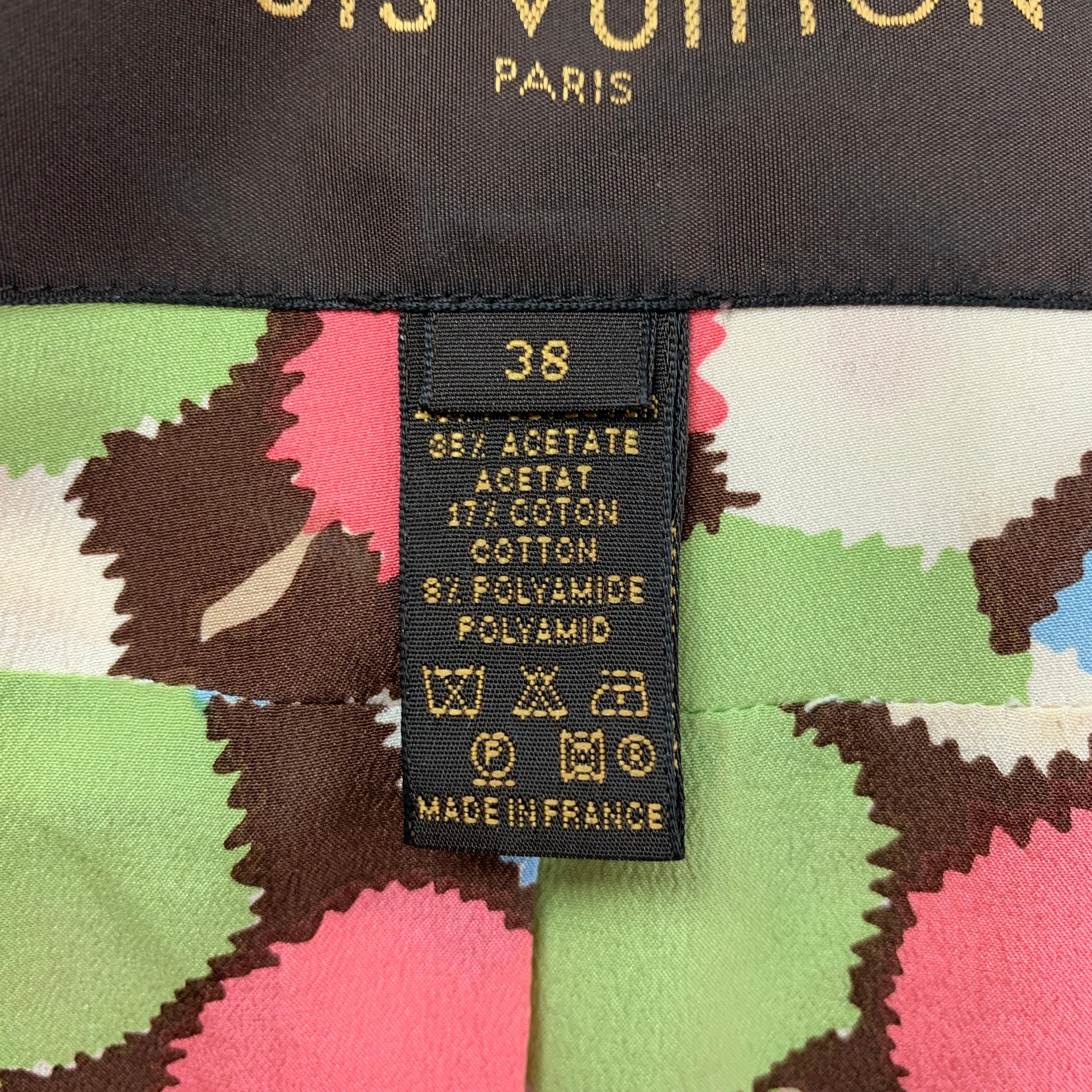 LOUIS VUITTON Taille 6 Veste en polyester mélangé brodé multicolore en vente 3
