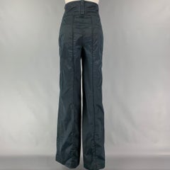 LOUIS VUITTON Size 6 Navy Cotton High Waisted Dress Pants
