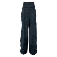 LOUIS VUITTON Size 6 Navy Cotton High Waisted Dress Pants