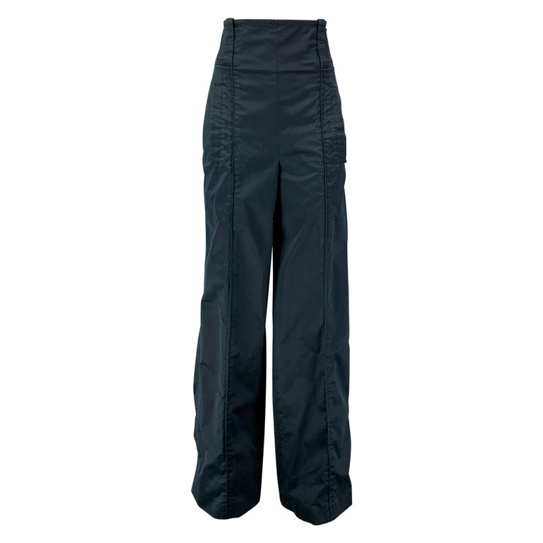 LOUIS VUITTON Size 6 Navy Cotton High Waisted Dress Pants For Sale at  1stDibs