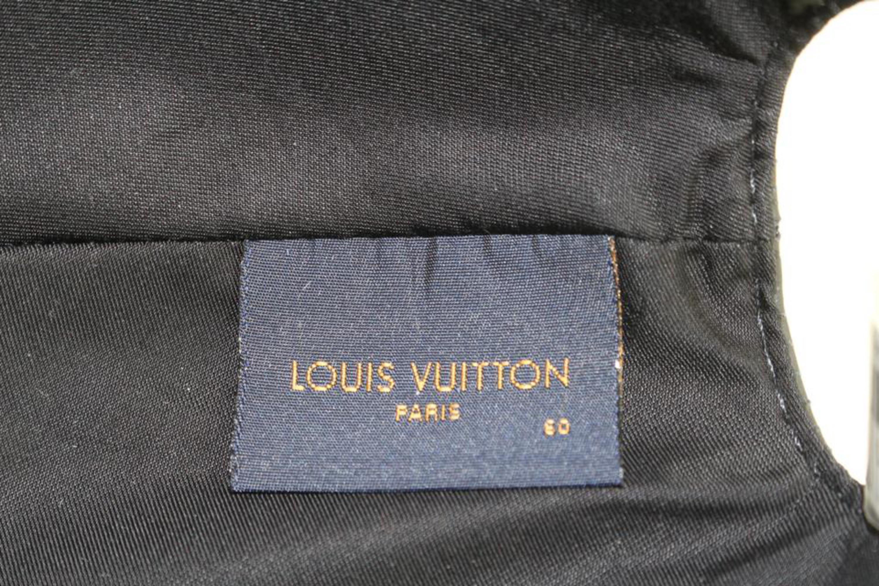 Louis Vuitton Size 60 Black Leather Monogram Shadow Cap Baseball Hat 123lv19 For Sale 5
