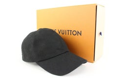 Louis Vuitton Size 60 Black Monogram Essential Baseball Cap Hat 113lv40