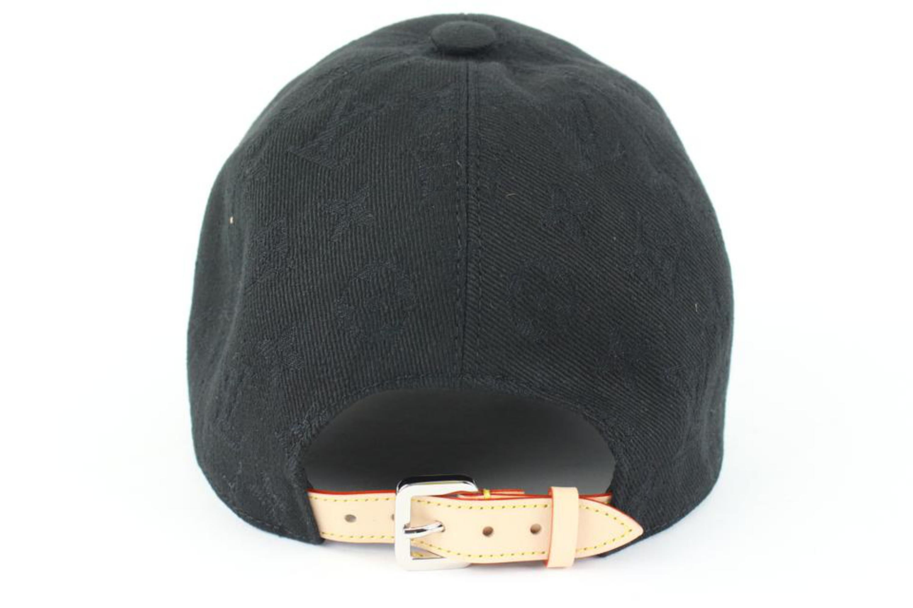 Women's or Men's Louis Vuitton Size 60 Black Monogram Essential Baseball Cap Hat 113lv40