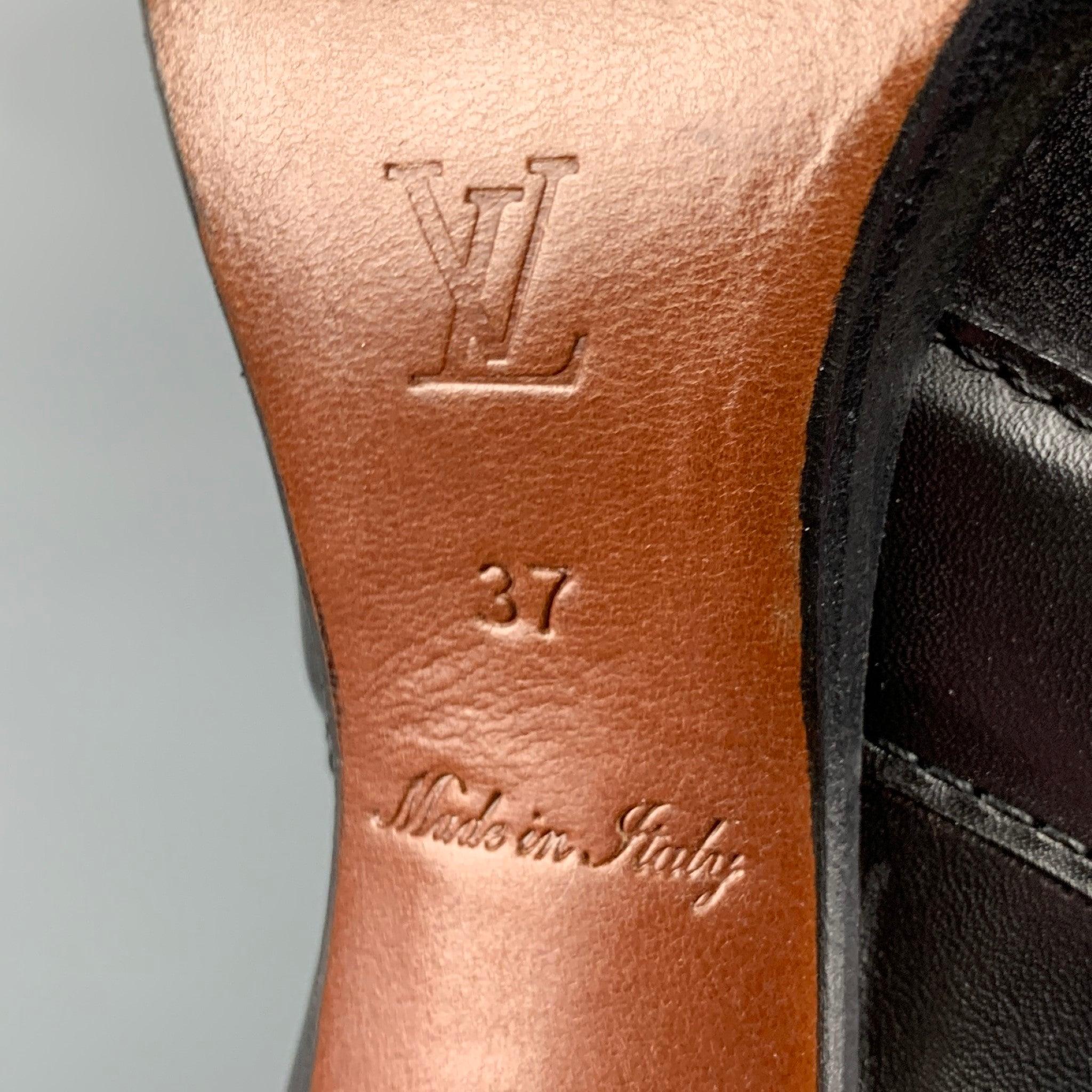 LOUIS VUITTON Size 7 Black Leather Boots 4