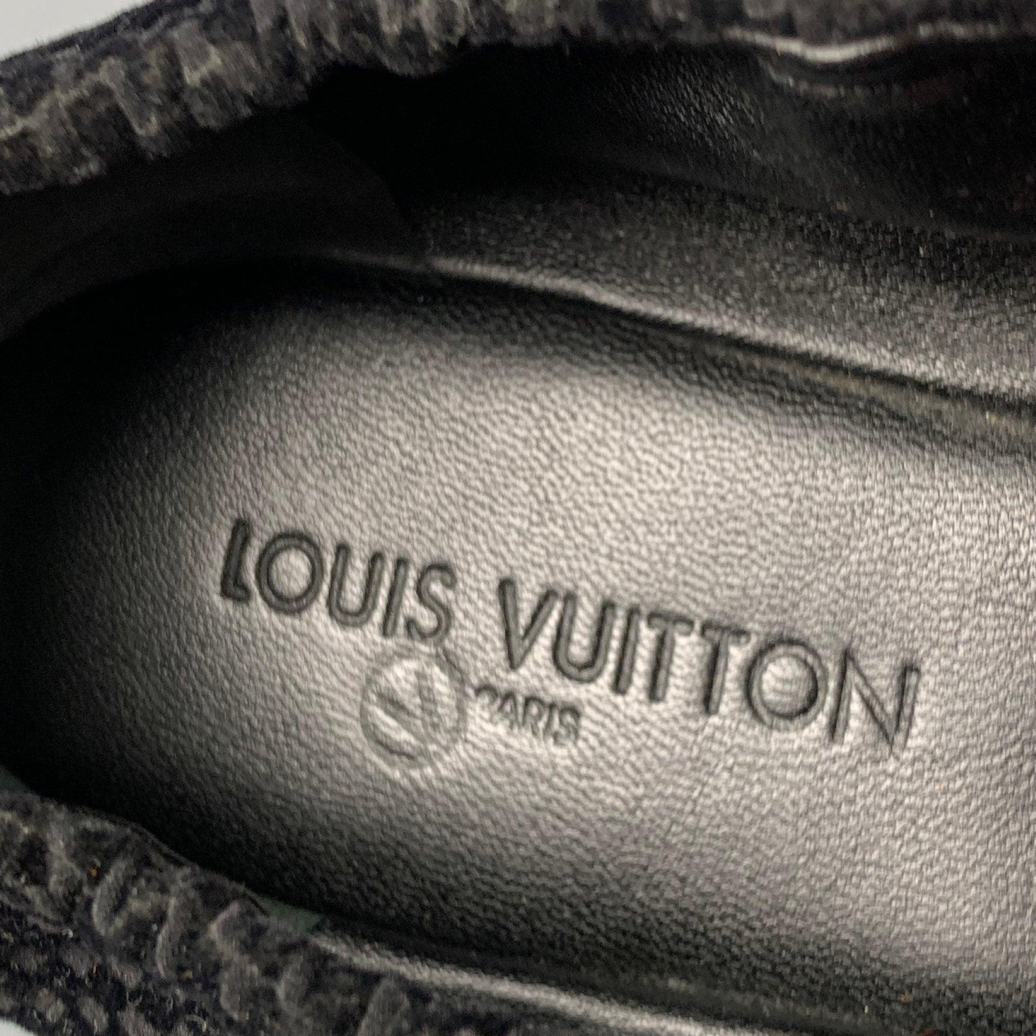 LOUIS VUITTON Size 7 Black Velvet Checkered Ballet Flats For Sale 3