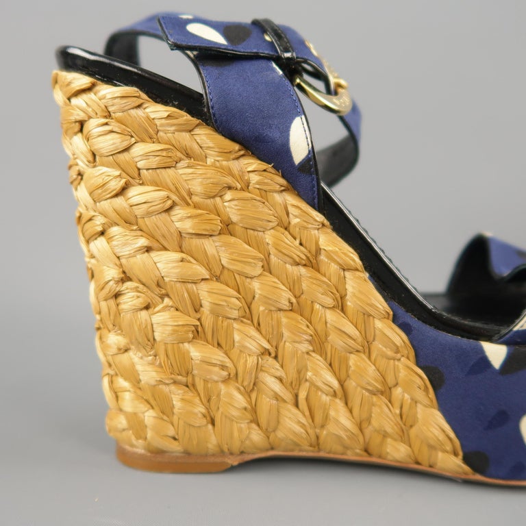 LV PLATFORM ESPADRILLE SANDALS 25S IN NAVY BLUE DENIM main image 0