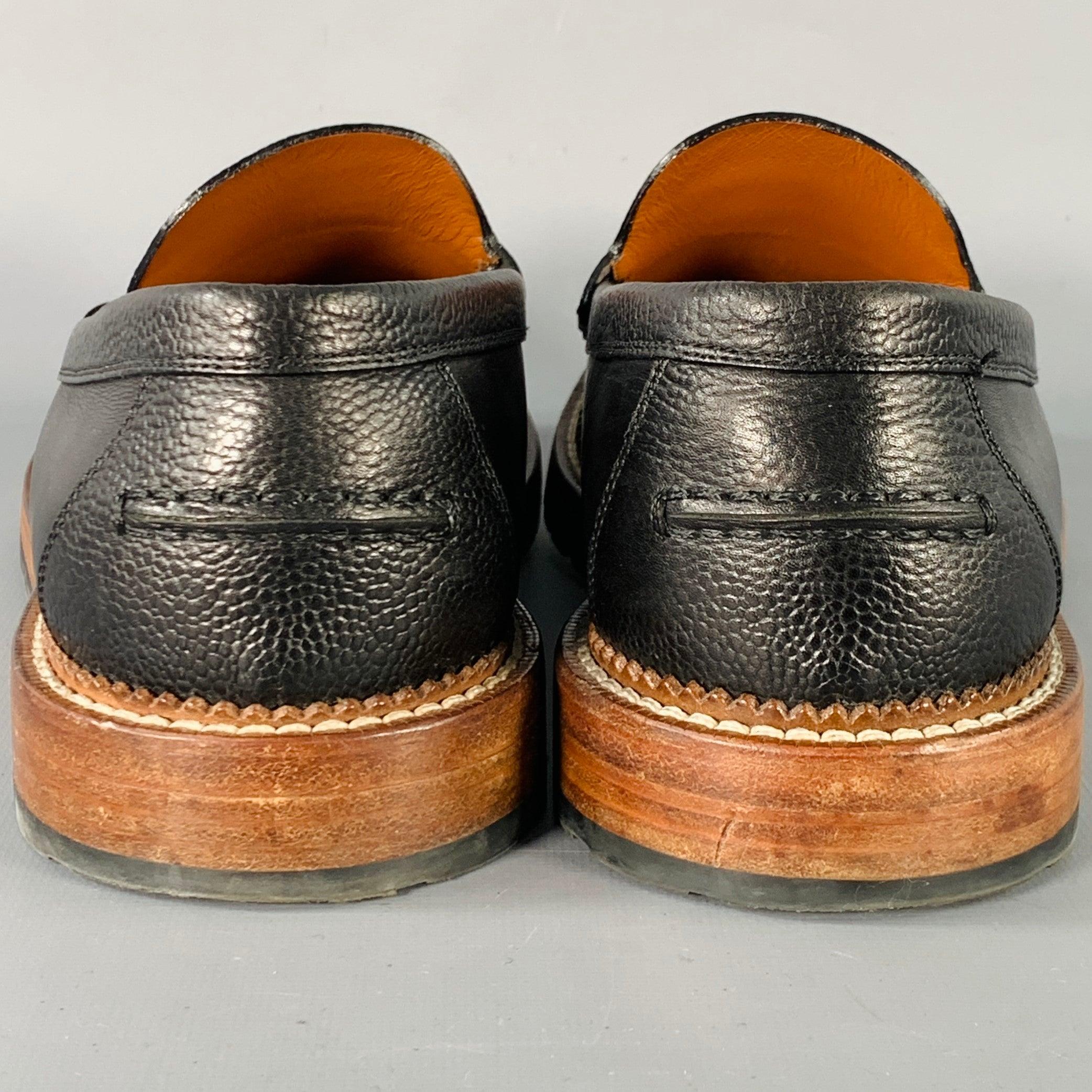 Noir LOUIS VUITTON Taille 7.5 Mocassins en cuir noir en vente