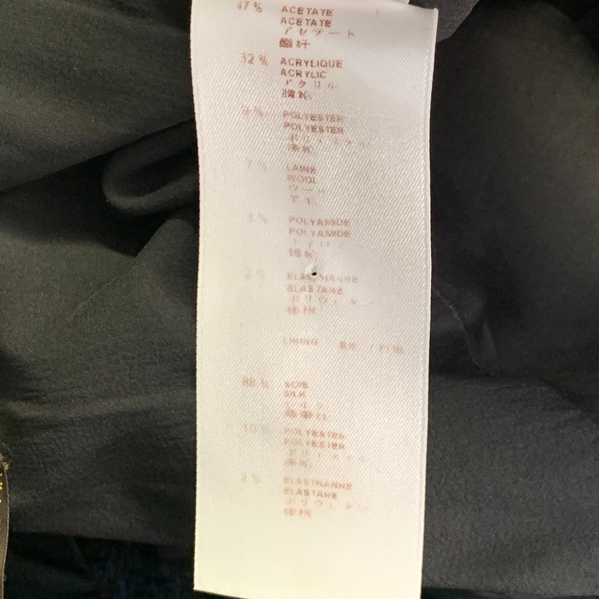 LOUIS VUITTON Taille 8 Robe de cocktail sans manches en acétate noir et bleu nuit en vente 5