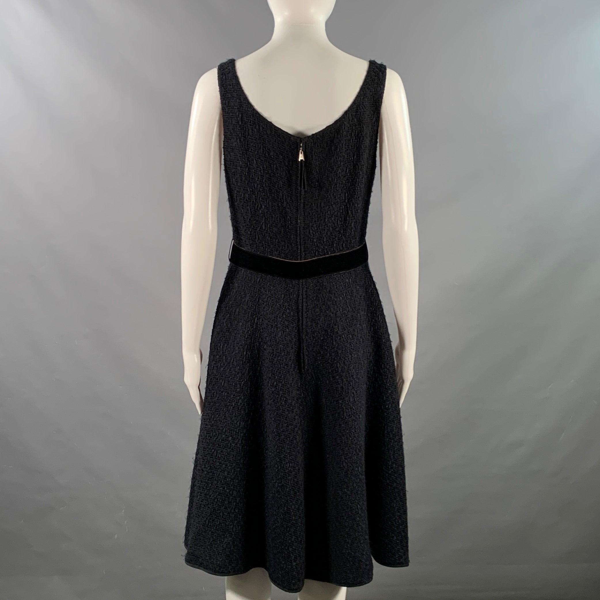 LOUIS VUITTON Taille 8 Robe de cocktail sans manches en acétate noir et bleu nuit Pour femmes en vente