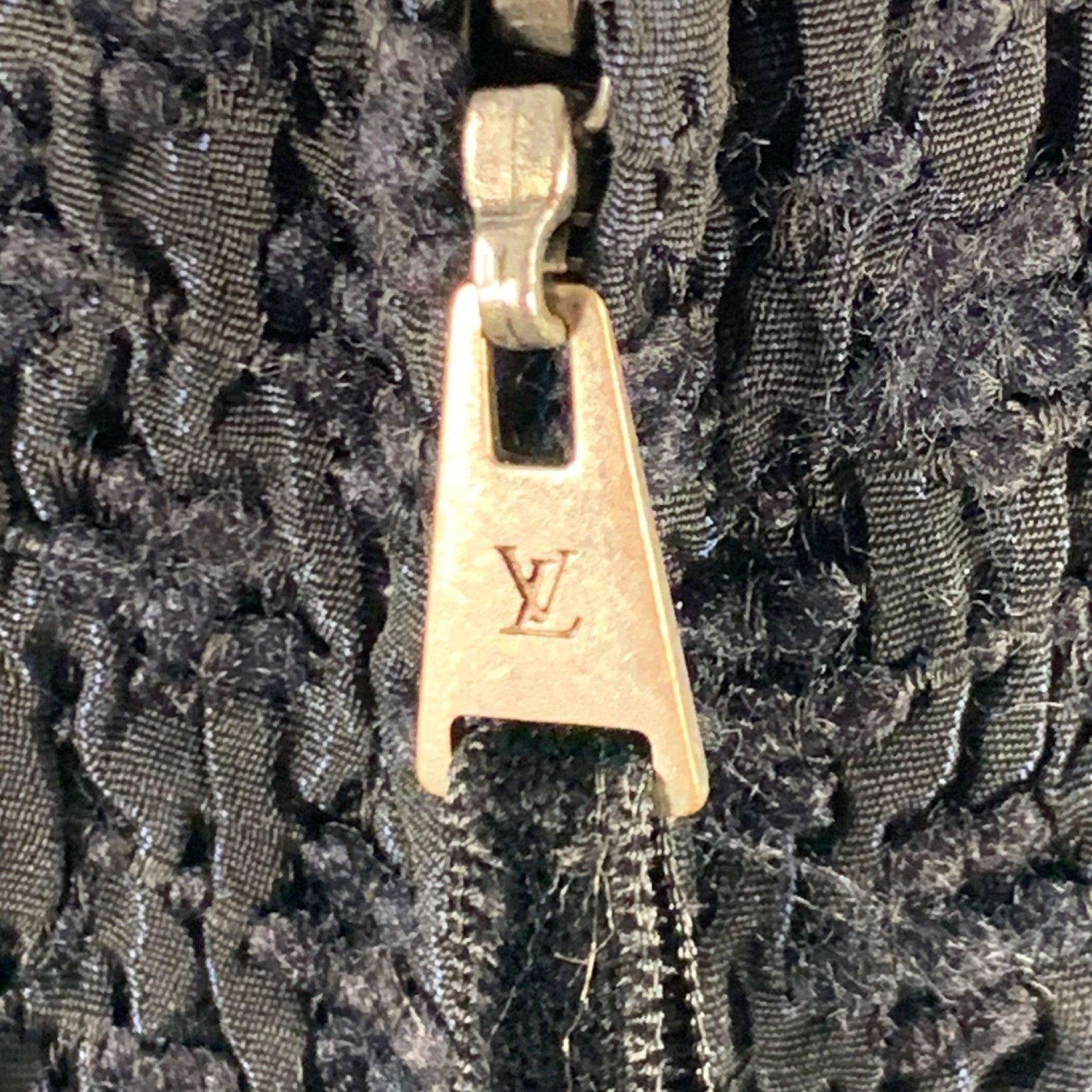 LOUIS VUITTON Taille 8 Robe de cocktail sans manches en acétate noir et bleu nuit en vente 1
