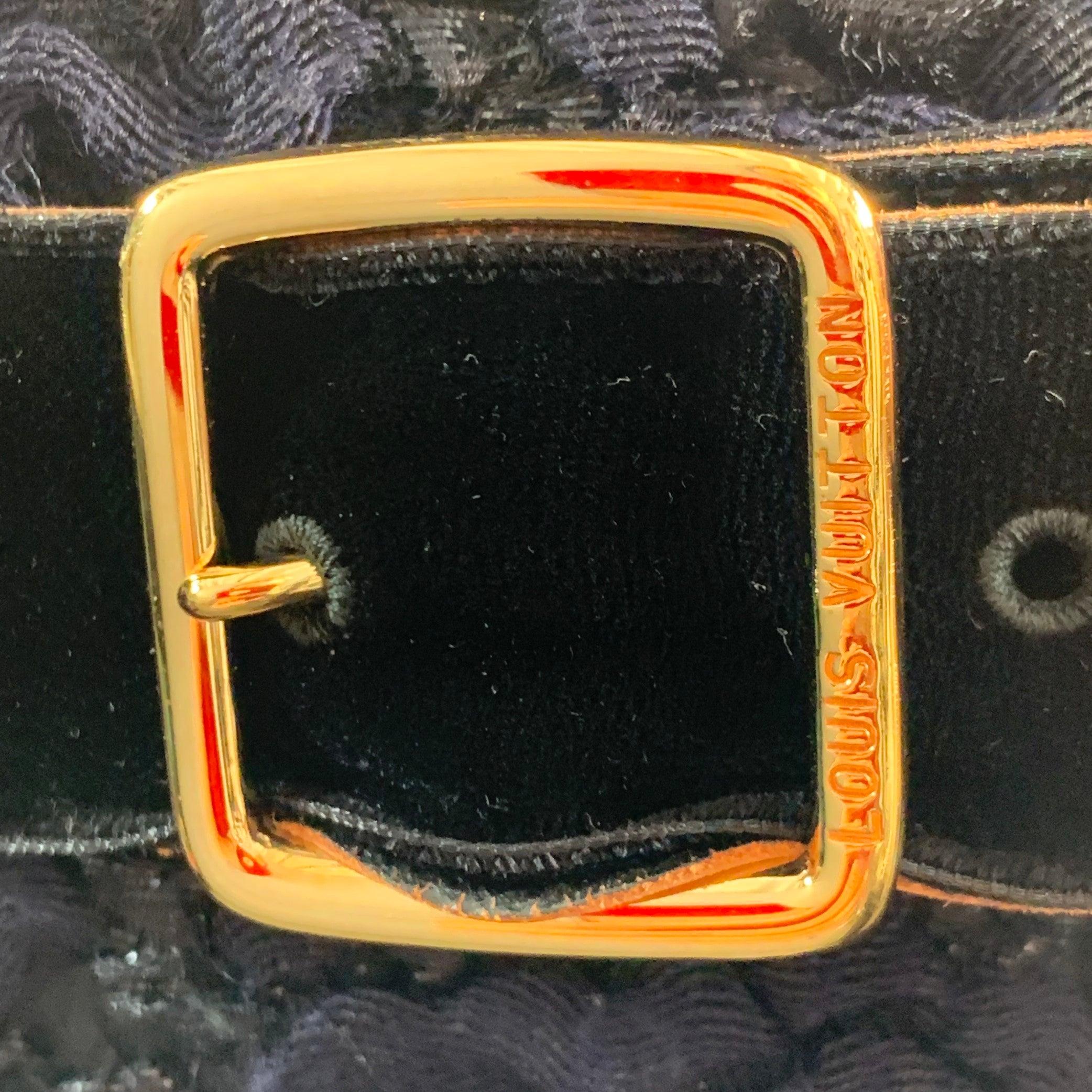 LOUIS VUITTON Taille 8 Robe de cocktail sans manches en acétate noir et bleu nuit en vente 2