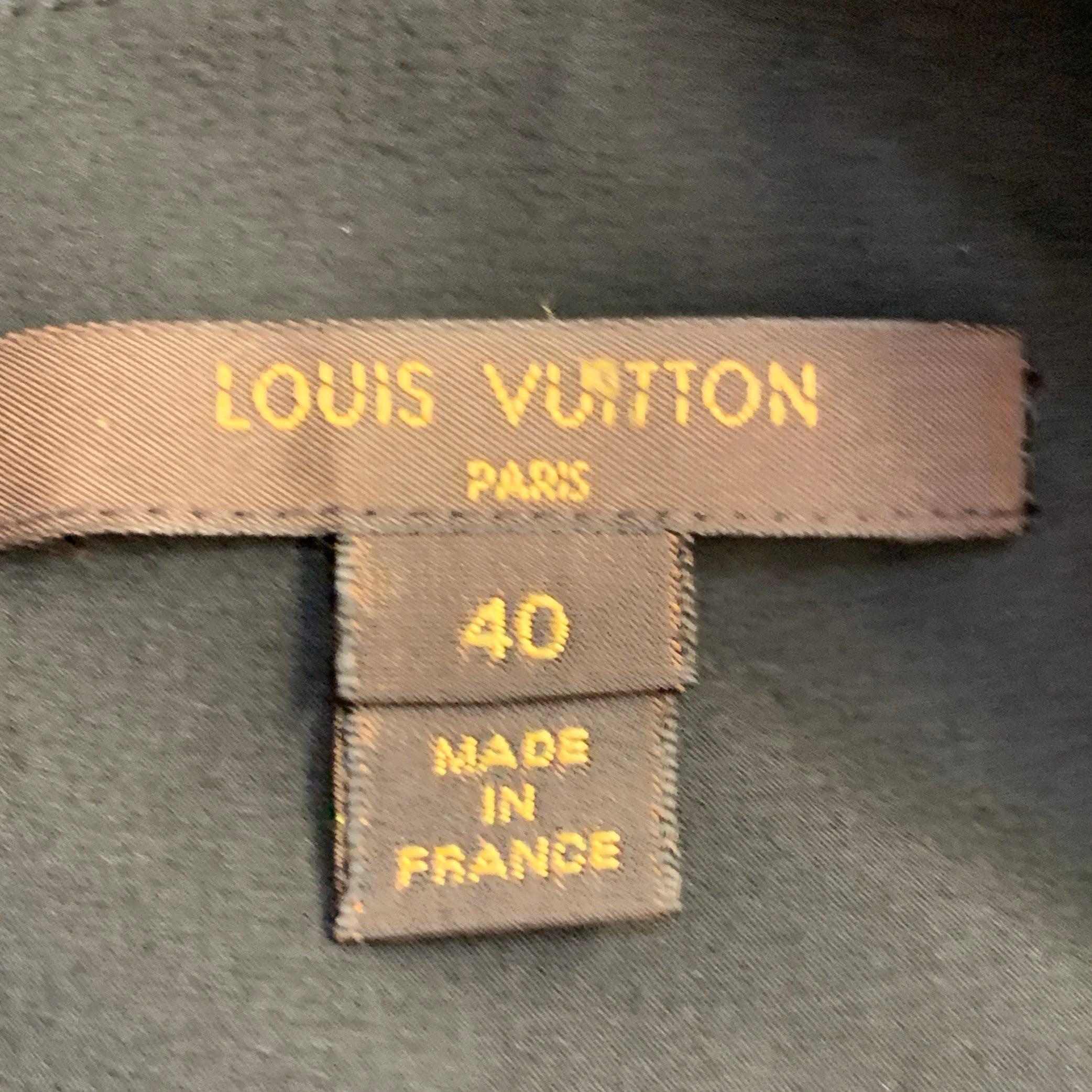 LOUIS VUITTON Taille 8 Robe de cocktail sans manches en acétate noir et bleu nuit en vente 3