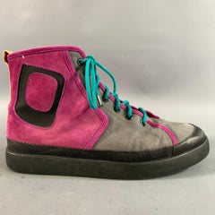LOUIS VUITTON Size 8 Purple Grey GO 0023 Mixed Fabrics High Top Sneakers