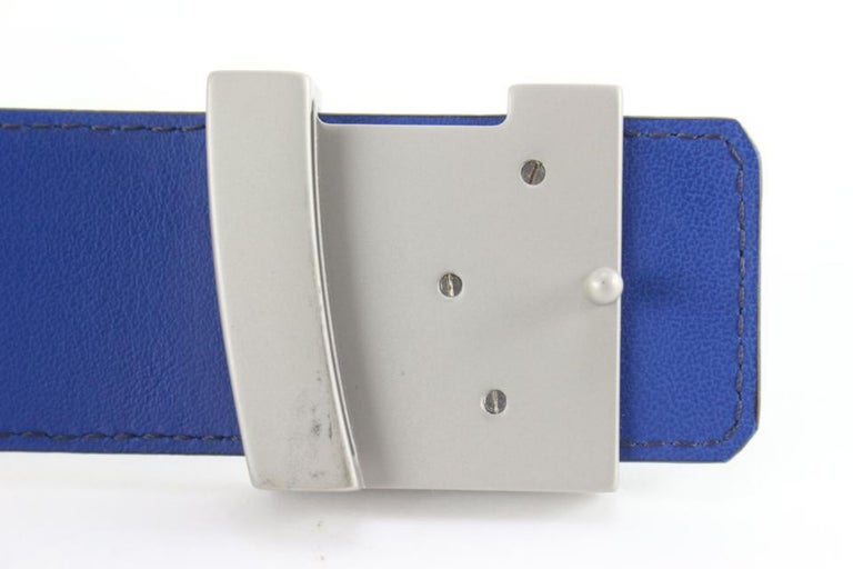 Louis Vuitton Splendid blue and green LV Initiales Taurillon Illusion belt  Leather ref.585050 - Joli Closet