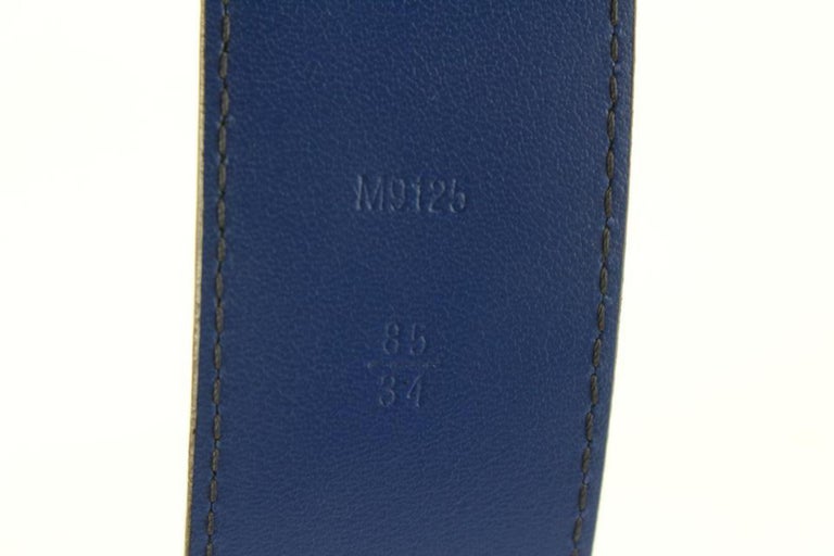 Initiales leather belt Louis Vuitton Blue size 85 cm in Leather - 36321403