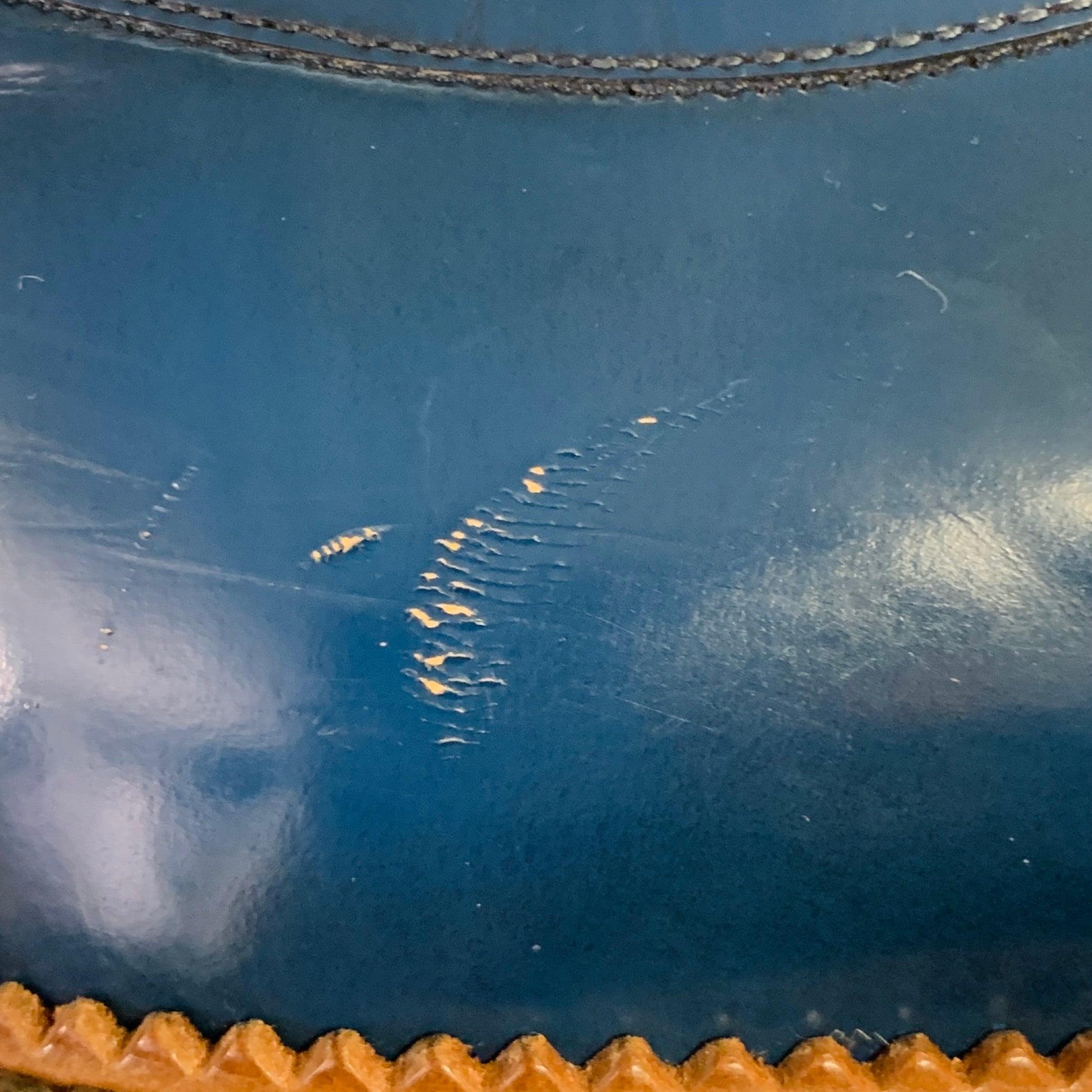 LOUIS VUITTON Size 9.5 Royal Blue Perforated Leather Lace-Up Shoes For Sale 6