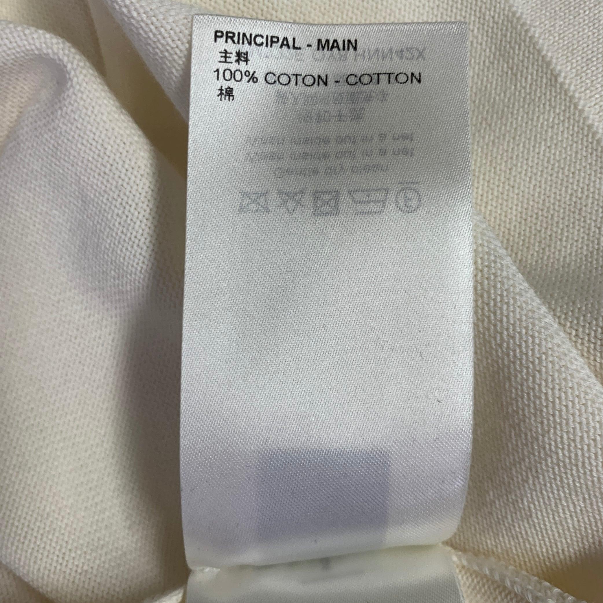 LOUIS VUITTON Size L Beige Knit Cotton Crew Neck T-shirt For Sale 6