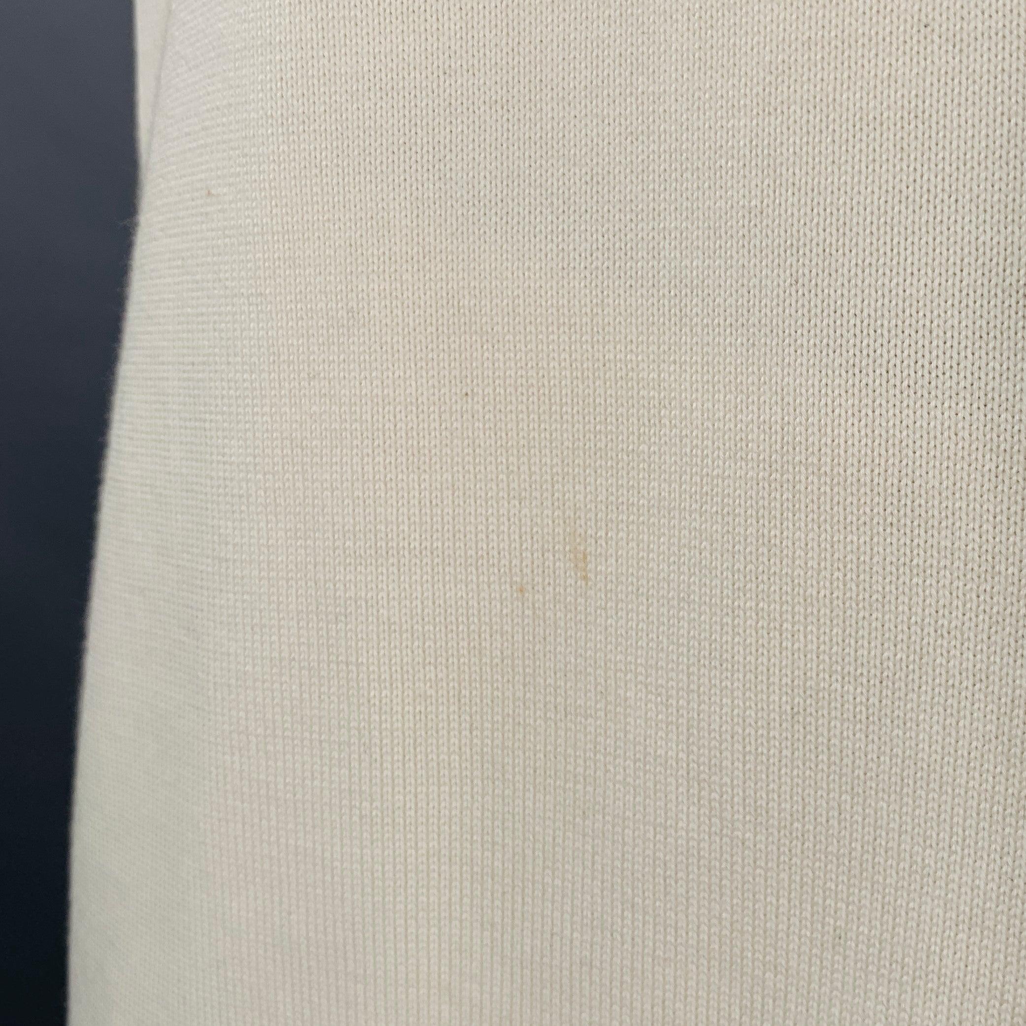 LOUIS VUITTON Size L Beige Knit Cotton Crew Neck T-shirt For Sale 2