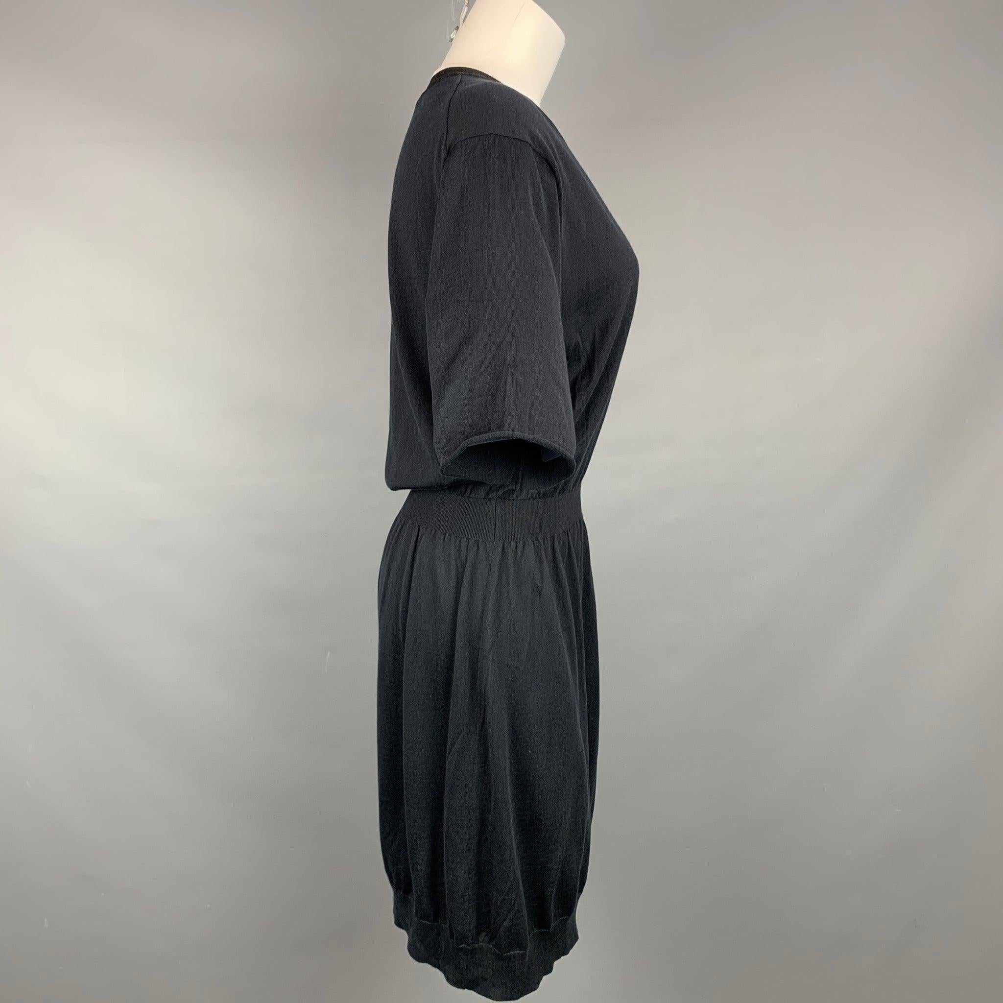 LOUIS VUITTON Size L Black Knitted Silk / Cotton Dress In Good Condition In San Francisco, CA