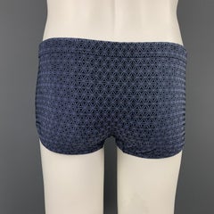 LOUIS VUITTON Size L Grey & Black Print Drawstring Speedo