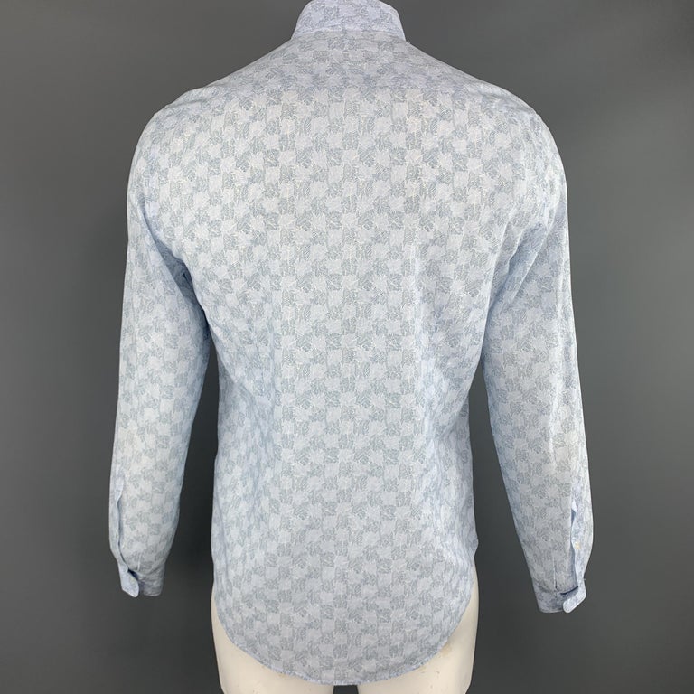 Louis Vuitton LV Printed Leaf Regular Shirt Blue Glacier. Size M0