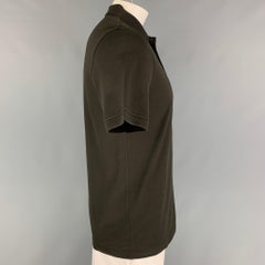 LOUIS VUITTON Size L Olive Cotton Buttoned Polo
