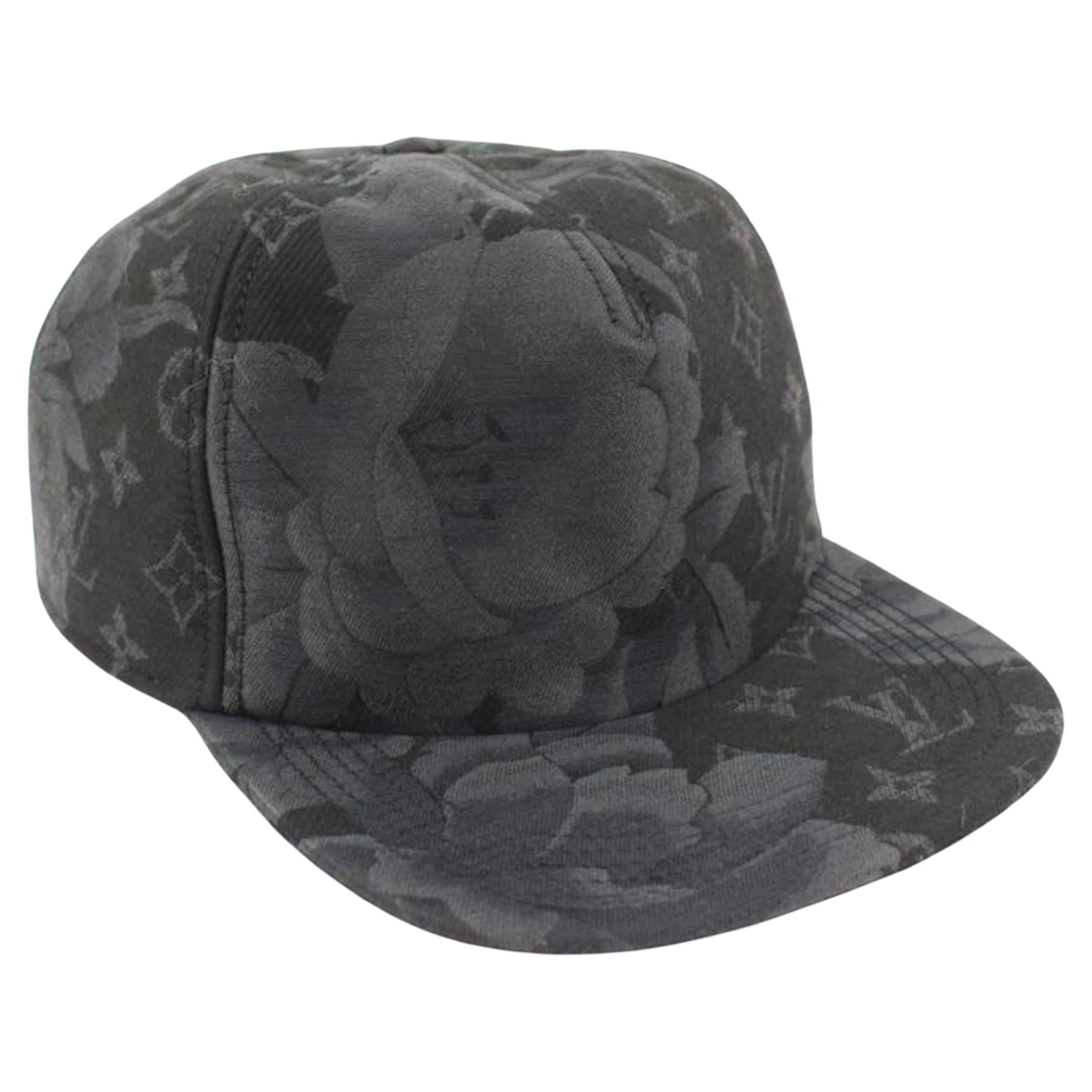 Louis Vuitton Size Large Virgil Abloh Black Flowers Baseball Cap 47lv128s