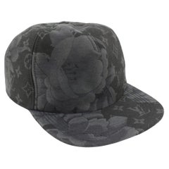 Louis Vuitton Size 60 Black Leather Monogram Shadow Cap Baseball Hat  123lv19 For Sale at 1stDibs