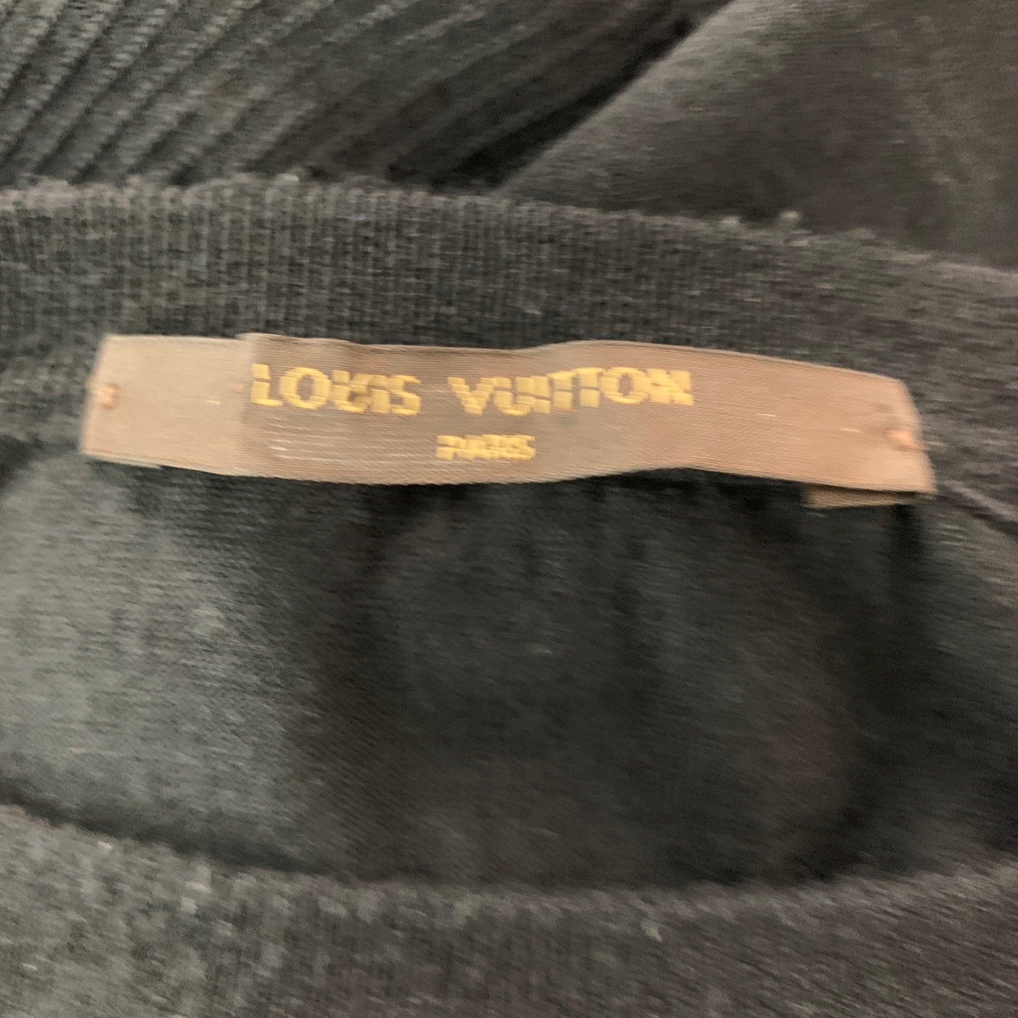 Men's LOUIS VUITTON Size M Black Knitted Crew-Neck Pullover For Sale