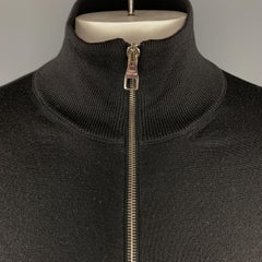 LOUIS VUITTON Size M Black Wool / Silk / Cashmere Zip Up Damier Jacket
