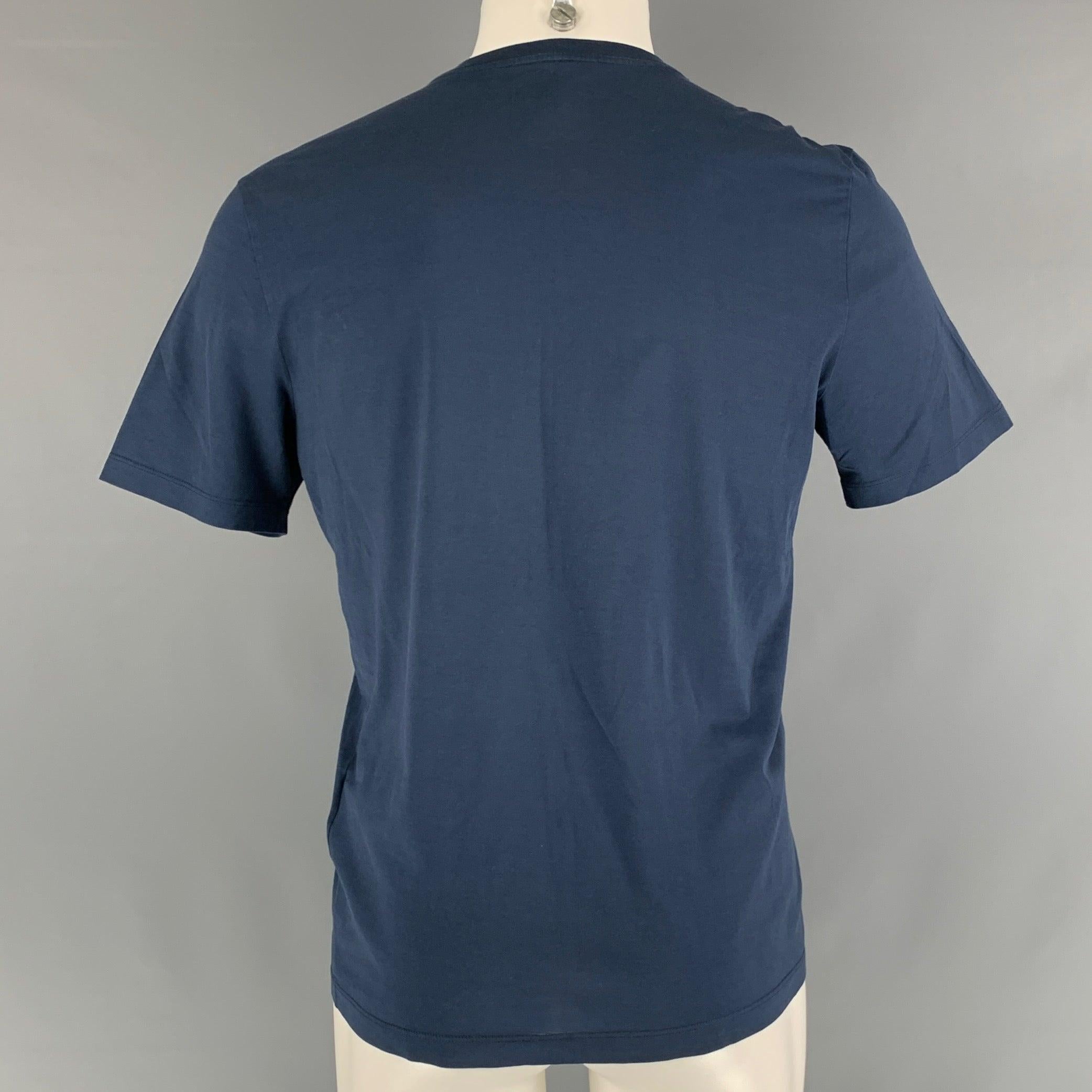 Men's LOUIS VUITTON Size M Blue Applique Cotton Crew-Neck T-shirt For Sale