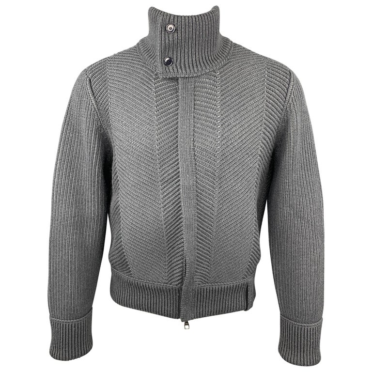 Leather knitwear & sweatshirt Louis Vuitton Grey size M International in  Leather - 21871752