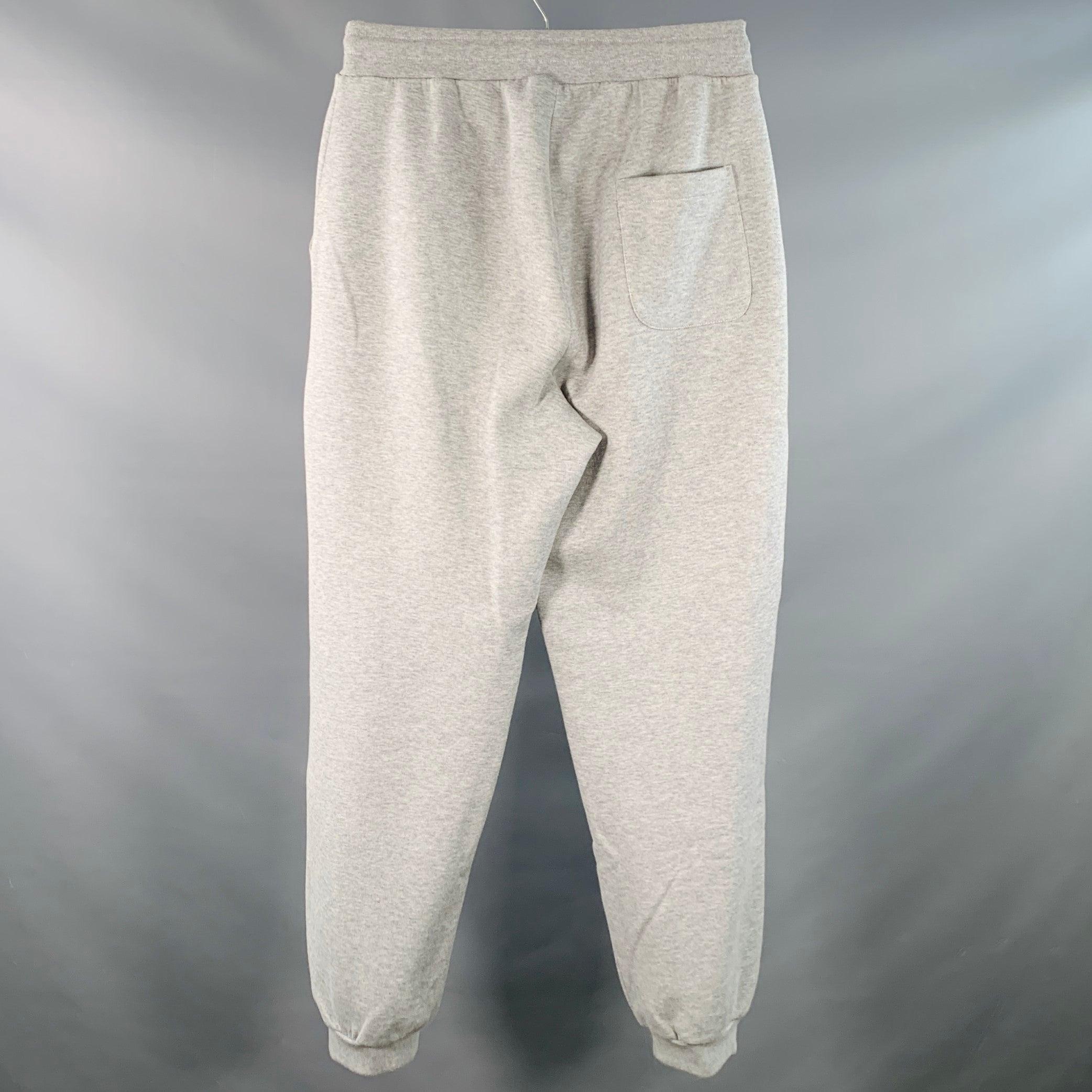 LOUIS VUITTON Talla M Gris jaspeado Negro Logotipo Graffiti Pantalones de chándal de algodón Pantalones casuales en Bueno estado para la venta en San Francisco, CA
