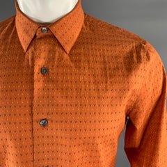 LOUIS VUITTON Size M Orange Blue White Logo Long Sleeve Shirt