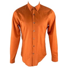 LOUIS VUITTON Size M Orange Blue White Logo Long Sleeve Shirt