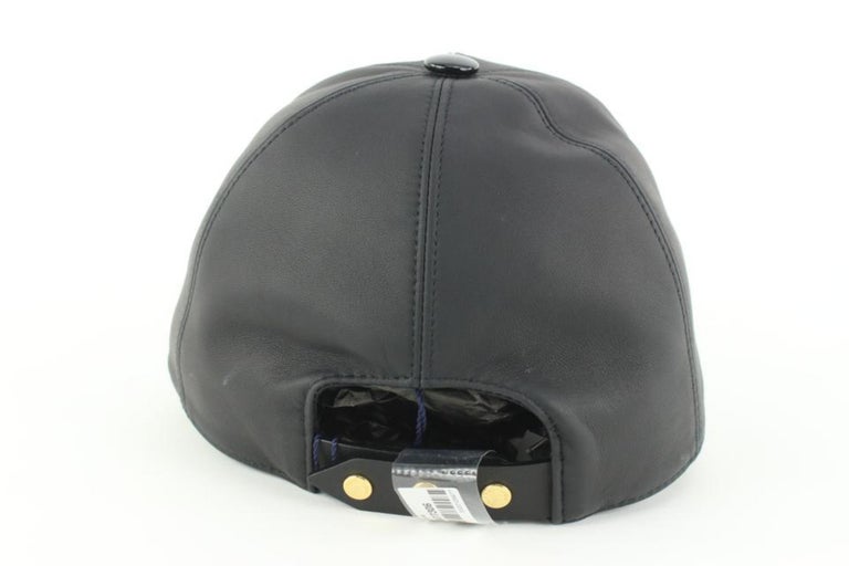 Louis Vuitton Size 60 Black Leather Monogram Shadow Cap Baseball Hat 1 –  Bagriculture