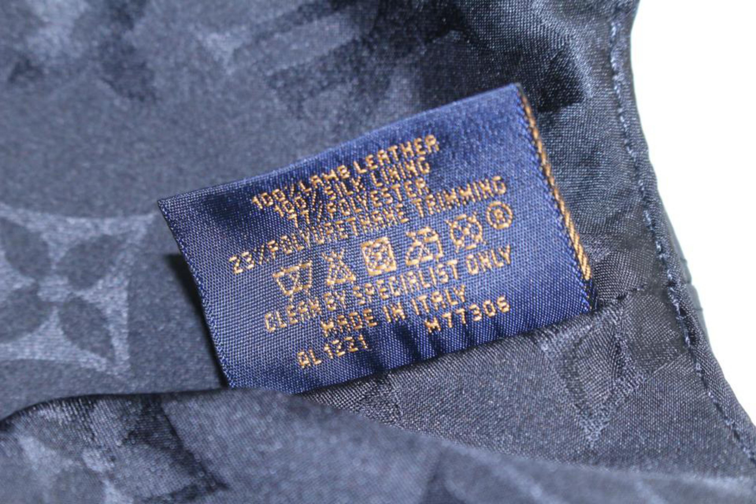 Louis Vuitton Size Medium Black Leather Monogram 5 Flower Baseball Cap Hat 1231l 1
